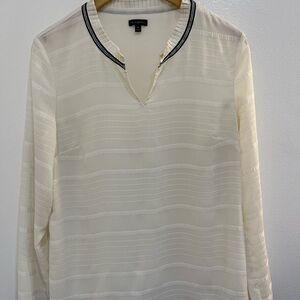 Talbots Cream Long Sleeve Womens Shirt